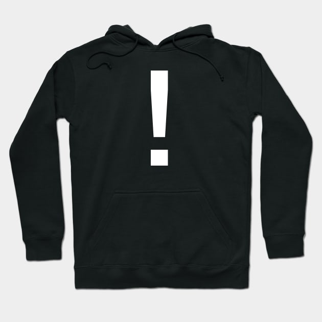 Exclamation in White Minimal Expression Hoodie by ellenhenryart